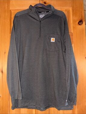 Carhartt Charcoal Gray Quarter-Zip Pocket Pullover